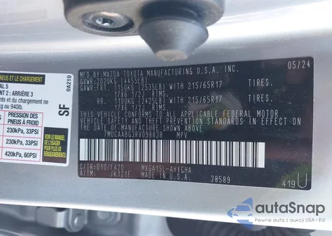 2024 Toyota Corolla Cross Le from USA, damaged, VIN 7MUCAABG3RV098838